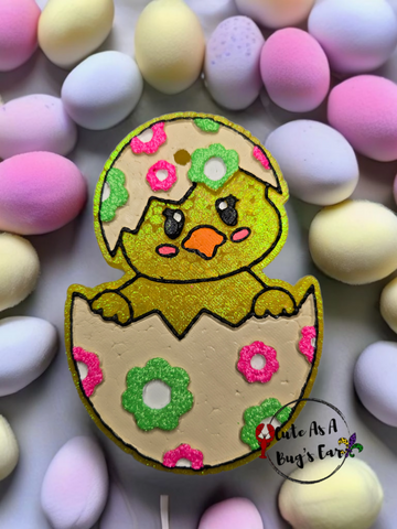 Easter Chick With Flowers Freshie
