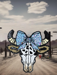 Bull Skull with Bow and Cow Print Freshie