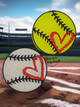 Baseball Softball With Heart Freshie