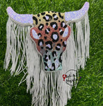 Leopard Print Bull Skull Freshie