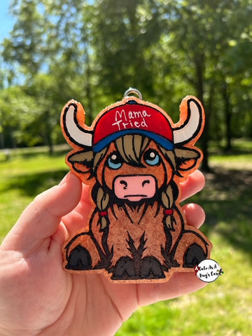 Highland Cow with hat Freshie