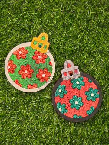 Christmas Ornament with Flowers Freshie